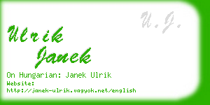 ulrik janek business card